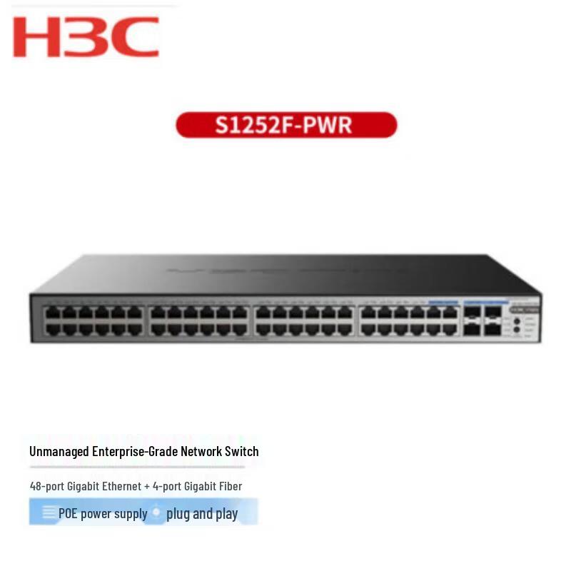 

H3C S1252F-PWR 48-Port Gigabit Unmanaged PoE Switch