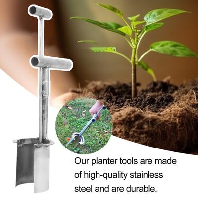 Bulb Planter Tool with T-Shaped Handle Rustproof Corrosion Resistant Comfortable Grip Soil Sampler Lawn Aerator Garden Supplies