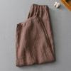 Cotton Linen Pants Plaid Loose Casual Vintage Korean Fashion Harajuku Trousers Women Clothing Bloomers Lantern Baggy Pants