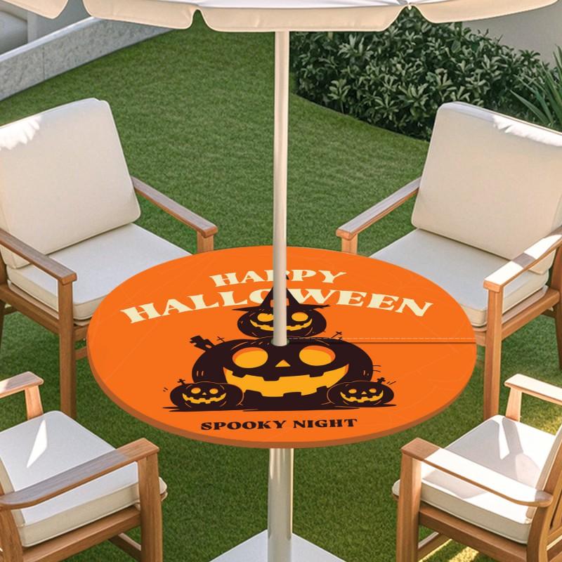 Outdoor Round Table Cover With Umbrella Hole Waterproof Elastic Edge Patio Garden Deck