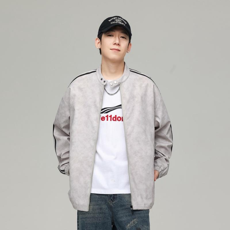 Американская ретро куртка с тремя полосками мужская ранняя осень новая модная брендовая — фото 5