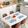 1PC Christmas Placemat Theme Pad Kitchen Table Mat Meal Table Pads Dining Table Encrypted New Year Linen Decorative Party