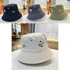 Lovely Bear Embroidered Sun Hat For Women Adjustable Foldable Bucket Hat For Spring And Summer