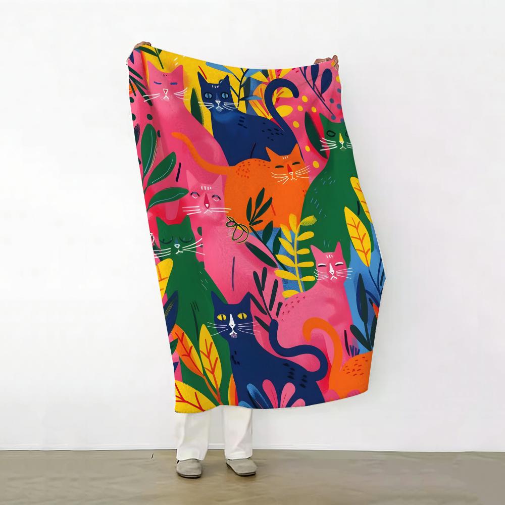 

Art I Illustration C Cat Throw Soft Warm Flannel Fleece Throw Blanket for Sofa Bed Travel Home 75cmx90cm
