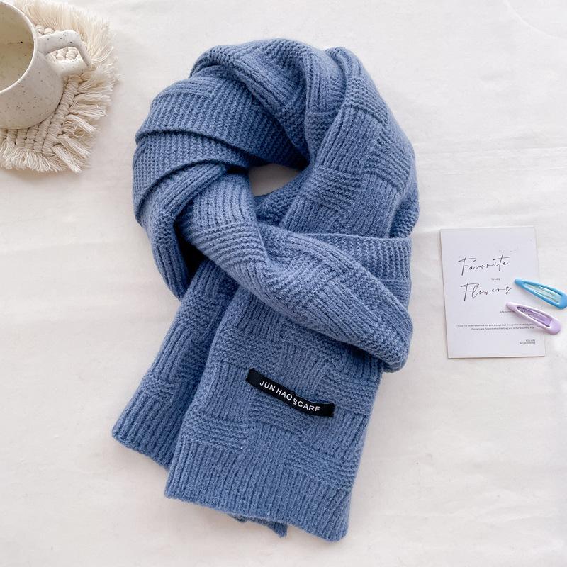 New knitted wool scarf women's autumn and winter thickened warm student couple scarf men's versatile trend