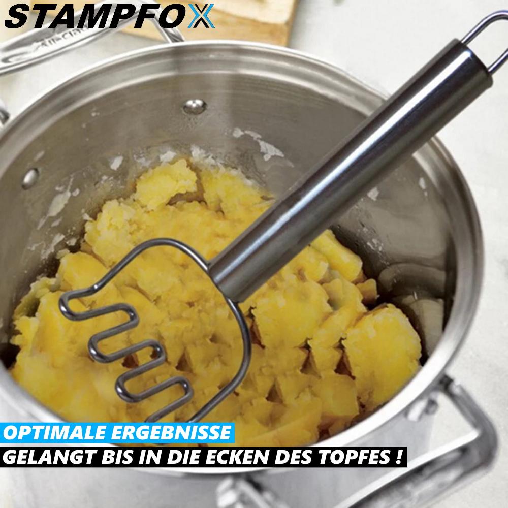 STAMPFOX Pilon à pommes de terre en acier inoxydable Presse à pommes de terre Écrase-pommes de terre Pilon