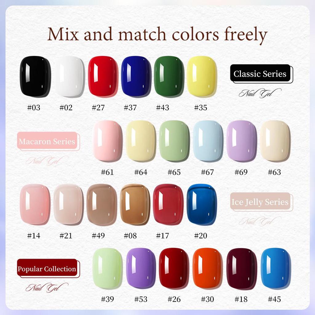 XEIJAYI 15ml Solid Color Nail Gel - 72 Color Options for Nail Art Salons