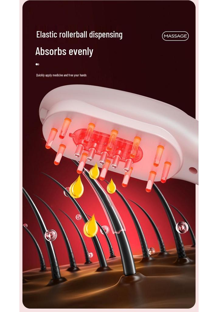 Electric Red Light Hair Growth & Scalp Massage Comb with Liquid Application