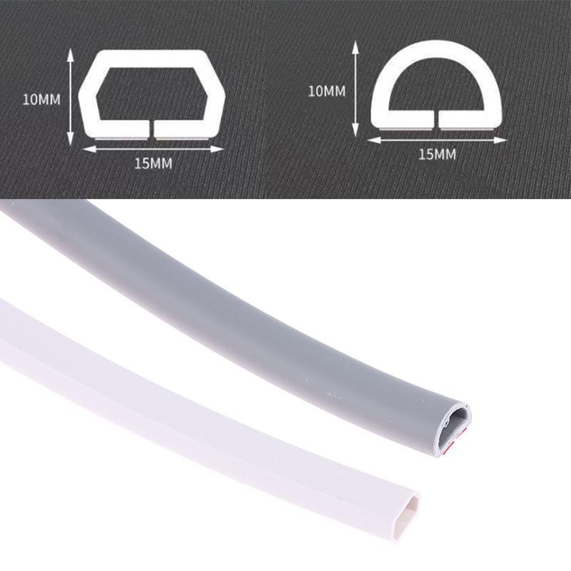 3/5Meters Pvc Floor Cord Cover Sheaths Flexible Electrical Conduit Cable Protectors Self-Adhesive Cable Hiders