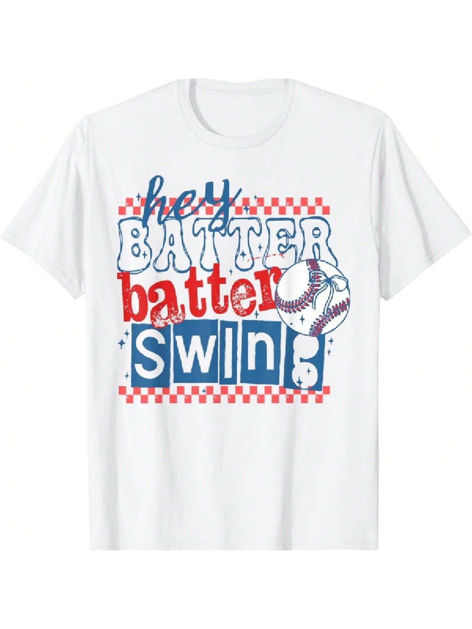 Hey Batter Batter Swing Baseball Game Day Softball Life Mom T-Shirt S разноцветный