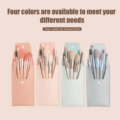 8-teiliges Make-up-Pinsel-Set mit tragbarem Etui, professionelles loses Puder, Rouge, Textmarker, Lidschatten, Concealer