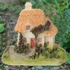 Miniature Straw House Ornament, Bonsai Decor Garden Decor Outdoor Resin Waterproof Sun for Garden Balcony Landscape