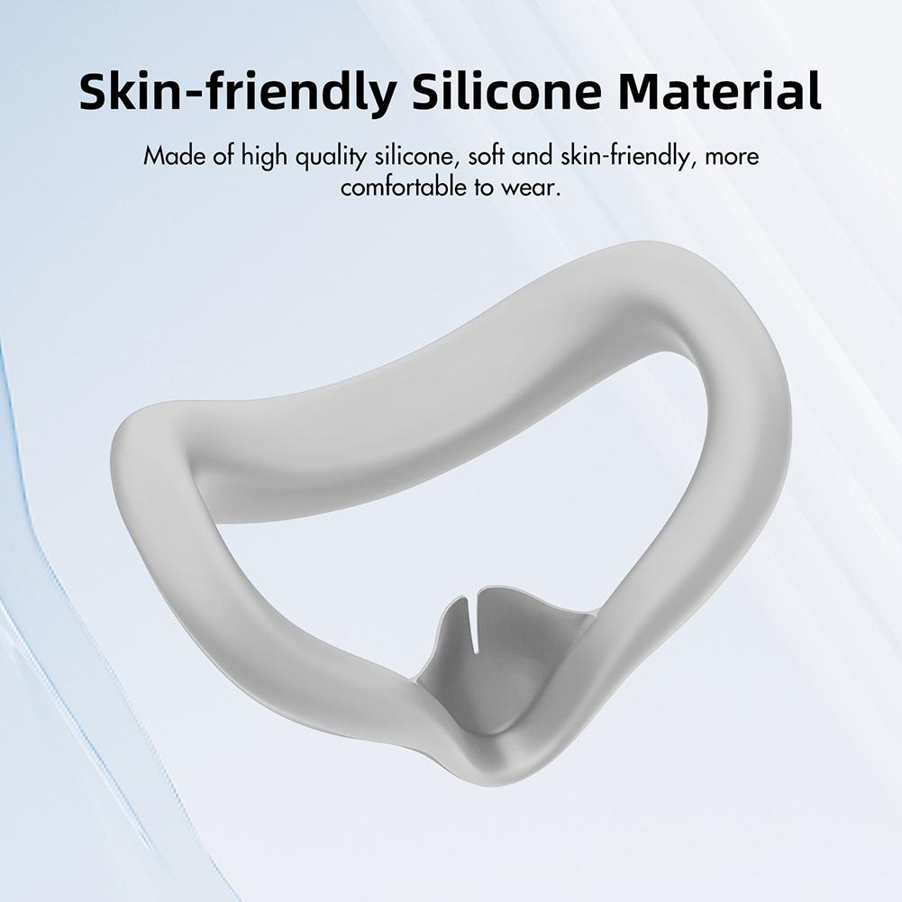 Silicone VR Face Cover with Anti-Leakage Nose Pad VR Silicone Mask Cover Protective Eye Pad for Meta Quest 3S VR Accessories