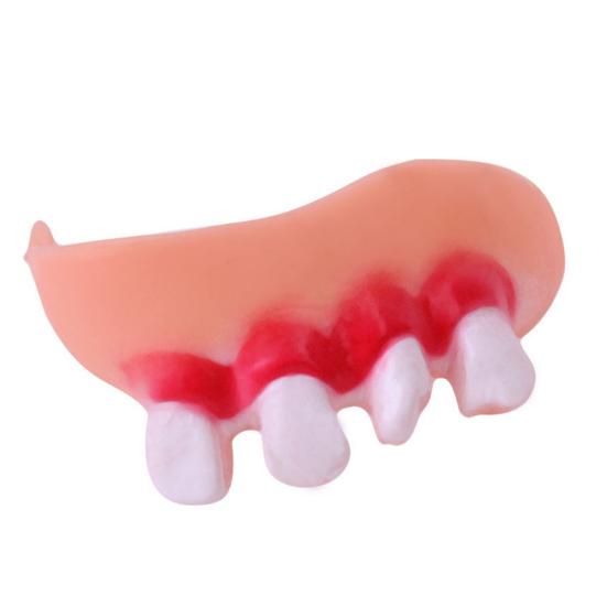 4Pcs/Set Halloween Fake Teeth Buckteeth Braces Cosplay Party Prank Trick Toy