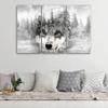Tre delar bild canvasprint Varg Skog Natur Grå