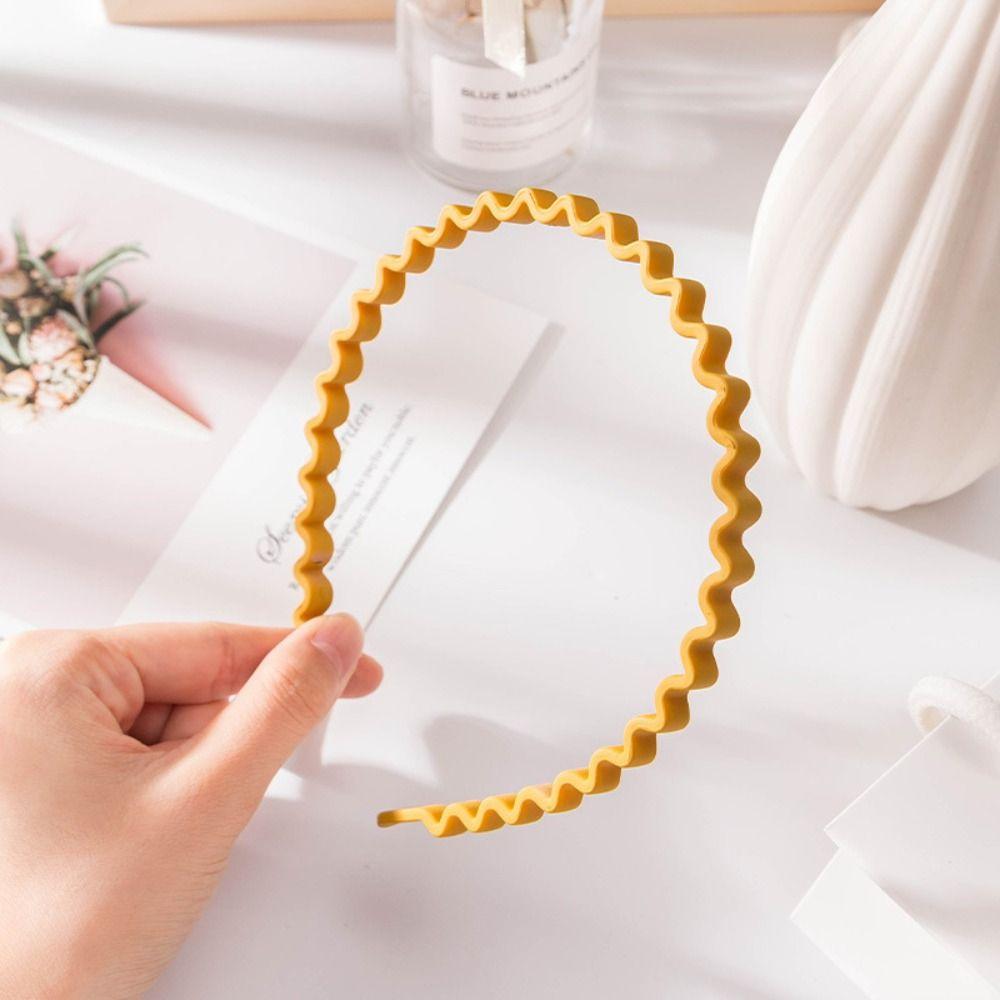 Korean Style Teeth Matte Hair Hoop Solid Color Non-slip Hairband Simple Teeth Wave Hair Hoop  Women