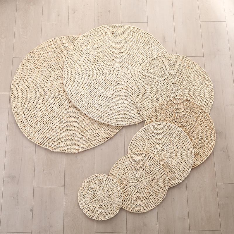 Толстая круглая соломенная татами-подушка для медитации Diameter 20 cm