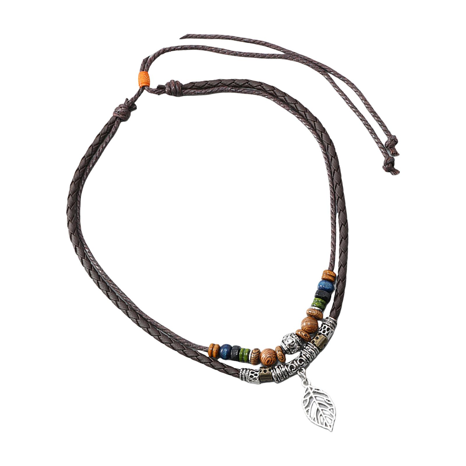 

Винтажное деревянное ожерелье с длинной нитью из бусин, регулируемая многослойная цепочка для женщин, аксессуар для украшений из натуральных материалов