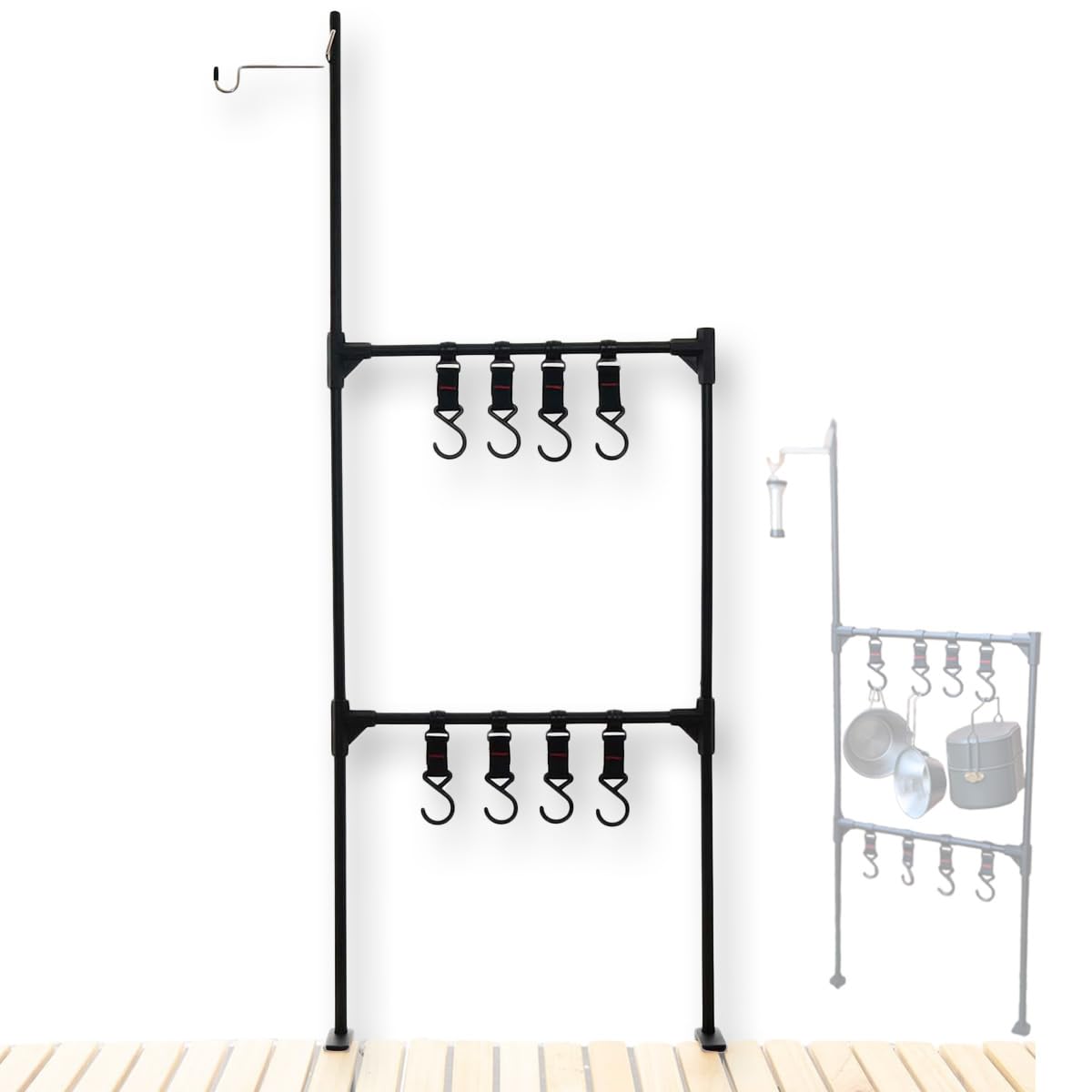 OAKRAFT Lantern Stand, Lantern Hanger, Table Hanging Rack, Hanger Rack, Lantern Hook, 2-Tier Tabletop Hanger Rack, Clamp Type, Outdoor Camping