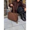 New cowhide tote bag large-capacity shoulder bag commuter leather women's bag simple niche armpit bag