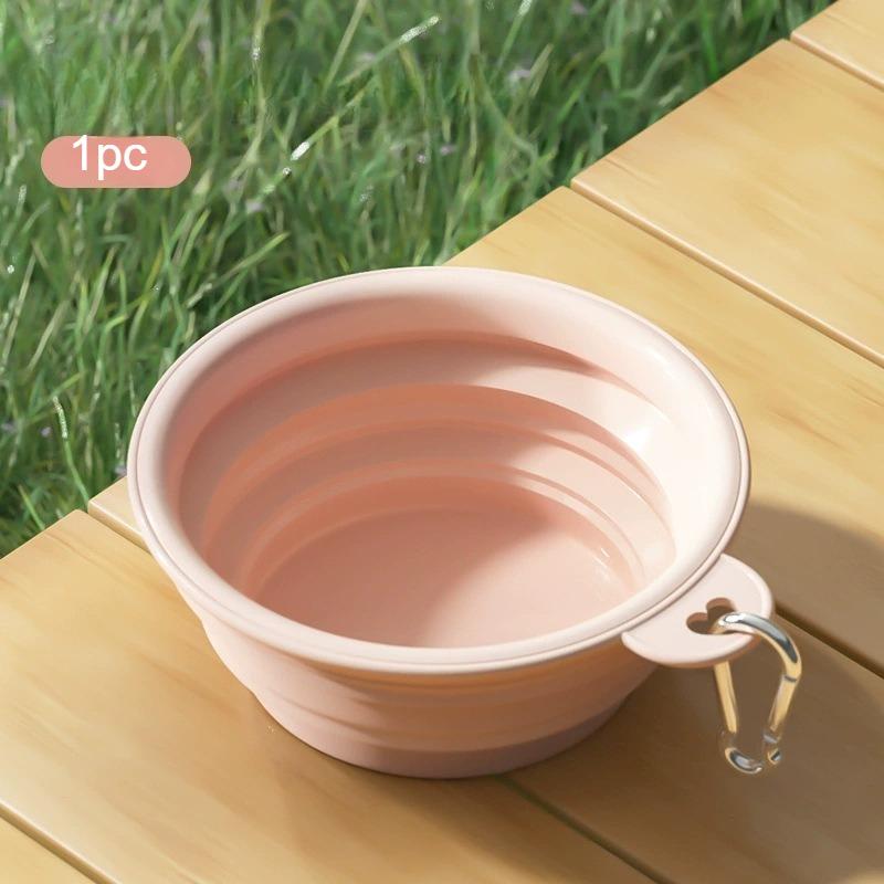 

1pc Portable Pet Food Bowl Pet Portable Foldable Bowl for Outings, Outdoor Travel, Hanging Pet Drinking Water Feeding Bowl