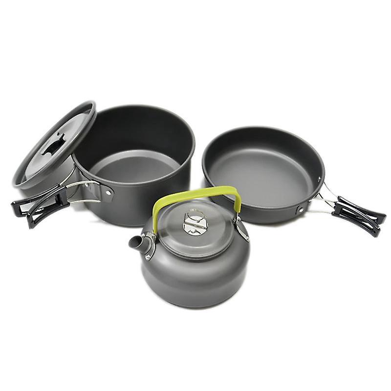 2021New Ultralight Camping Pot Frypan Kettle Cookware Utensils Outdoor Tableware Set Hiking Picnic  Tableware Pot Pan 2-3persons