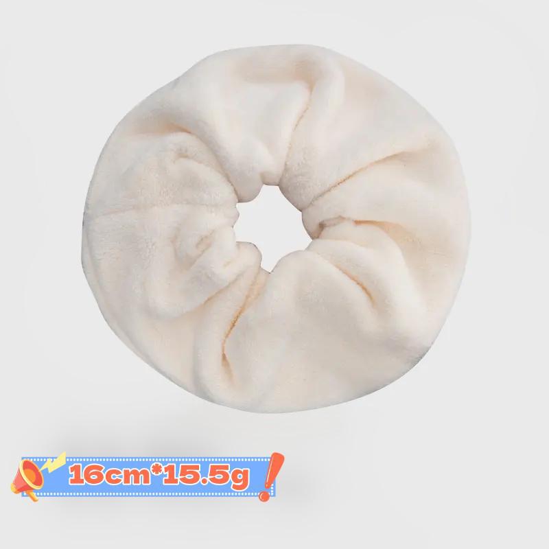 Super Absorbent XL Plush Hair Towel Scrunchie - Gentle, Damage-Free, Dual-Use for Hair & Face Washing