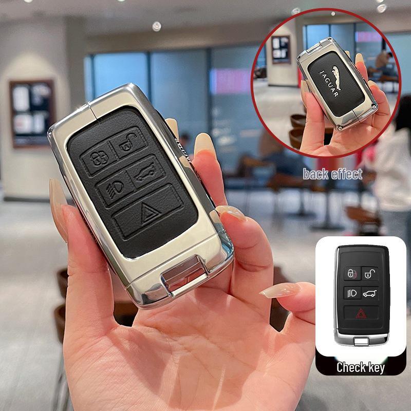 Jaguar XFL/XEL/F-Pace/XJL/F-Type/E-Pace High-End Leather Metal Key Case for Men & Women