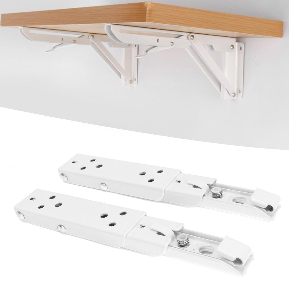 2pcs Adjustable Shelf Bracket Cold Rolled Steel Folding Hinge Durable Desk Hinge  Home