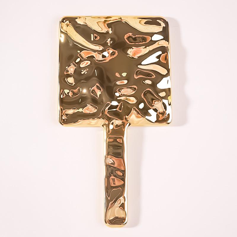 Przenośne Ręczne Biurkowe Lustro z Plastikową Rączką do Makijażu i Salonu Piękności