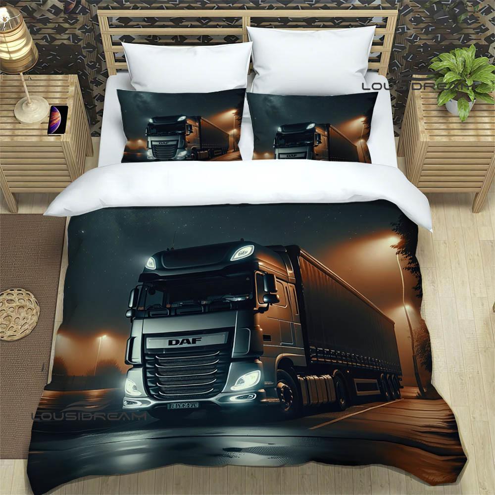 Set Biancheria da Letto Stampata Retro Camion 3D D-DAF set di biancheria da letto squisito copripiumino set piumone set biancheria da letto regalo di compleanno di lusso