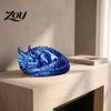 Cute Fantasy Desktop Ornament 3D Printed Golden Dragon Statue, Ornament, Collectible Stable Display Cabinet Piece Art Craft Toy, Unique Gift for Kids