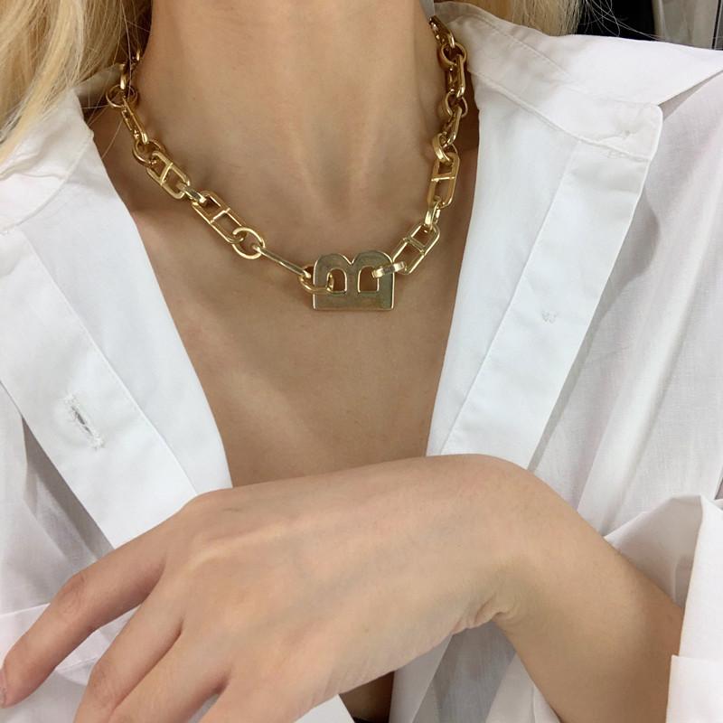 Letter B Chain Choker Necklace 