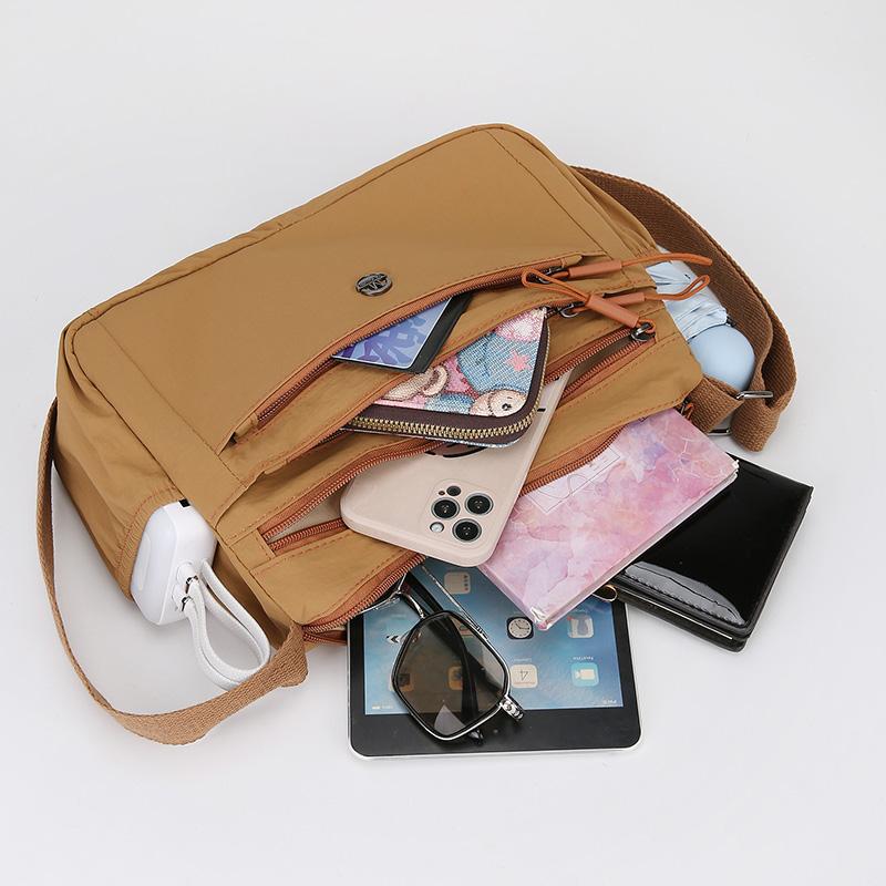Multi-Layer Shoulder Bag Lightweight Crossbody Bag Solid Color Commuter Women's Bag