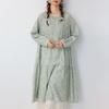 Spring Mori Girl Floral Long Sleeve Cotton Linen Dress – Loose Casual Plus Size Vintage Skirt