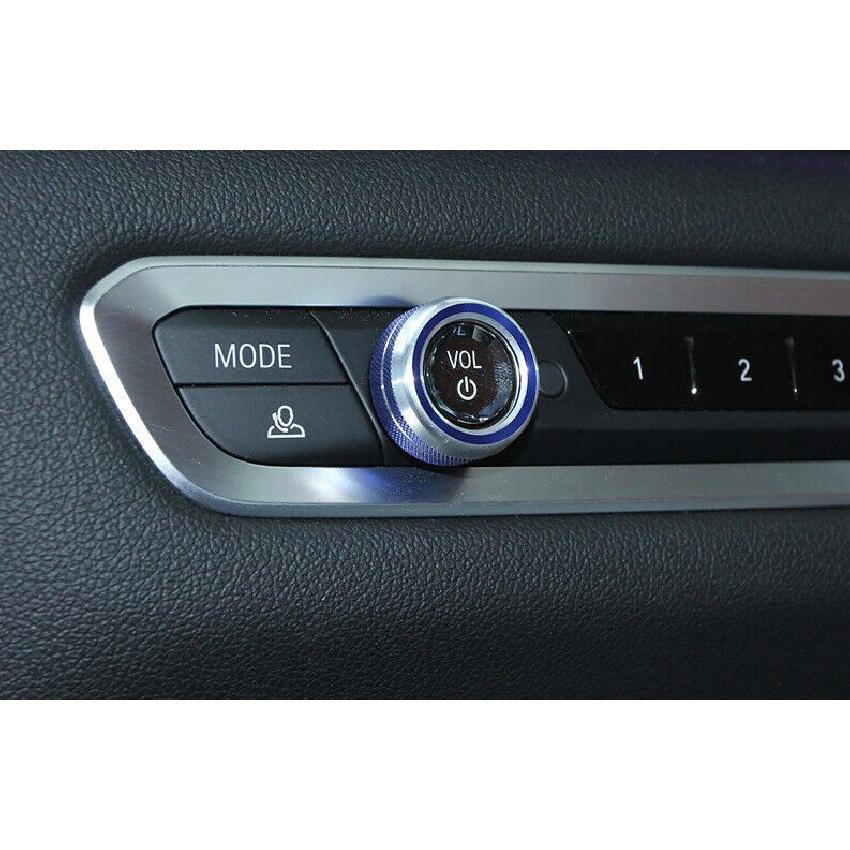Car Console Volume Switch Blue Aluminum Button Cover 2019-21 Fit For BMW X5 G05