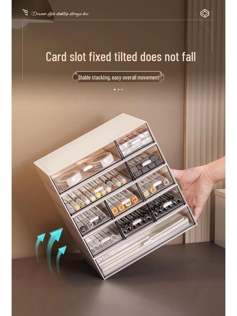 Acryl-Schreibtisch-Organizer-Box mit Schubladen für Büromaterial