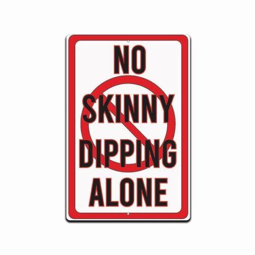Pool Rules No Skinny Dipping Alone Metal Sign Funny Beach Tin Signs for Swimming sign 20X30CM
