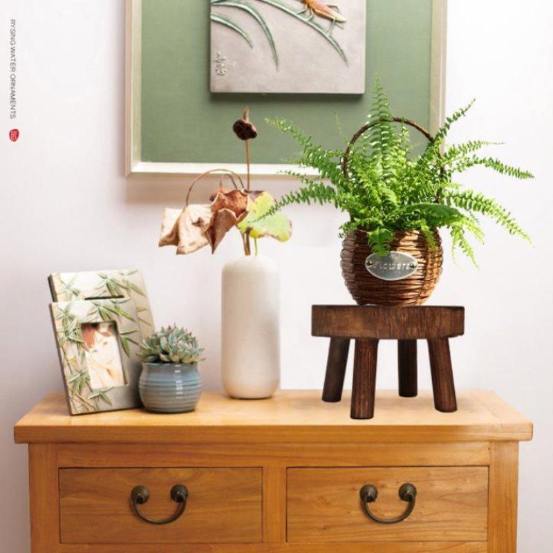 Wooden Plant Stand Flower Pot Base Holder Stool Garden Flower Display