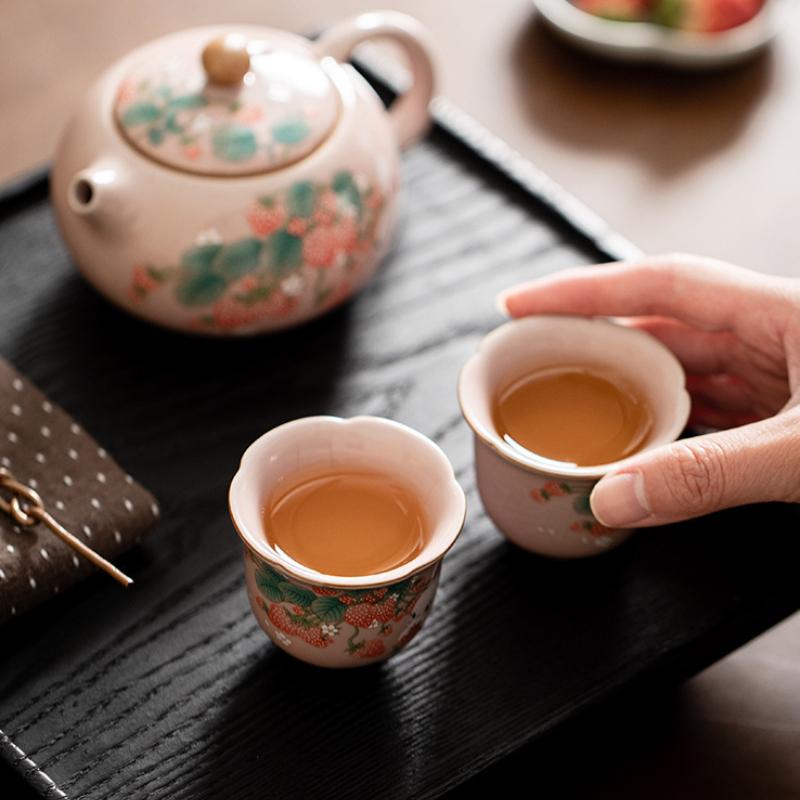 Pink Bunny Keramik Teeservice Ru Kiln Kung Fu Teeservice Home 1 Topf 2 Tassen süße Teekanne