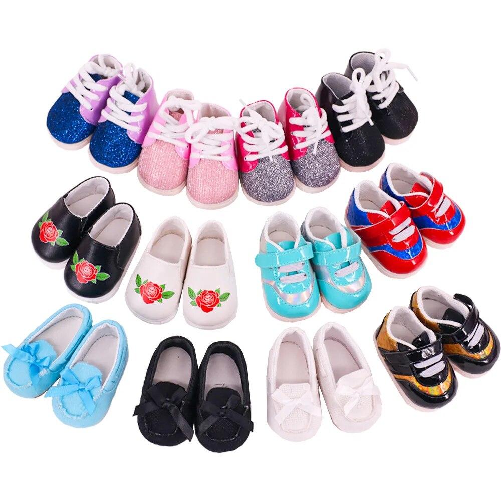 Doll Shoes Boots Handmade Plush Boots 7cm Shoes for 18 Inch American 43cm Baby Born Doll Accessories