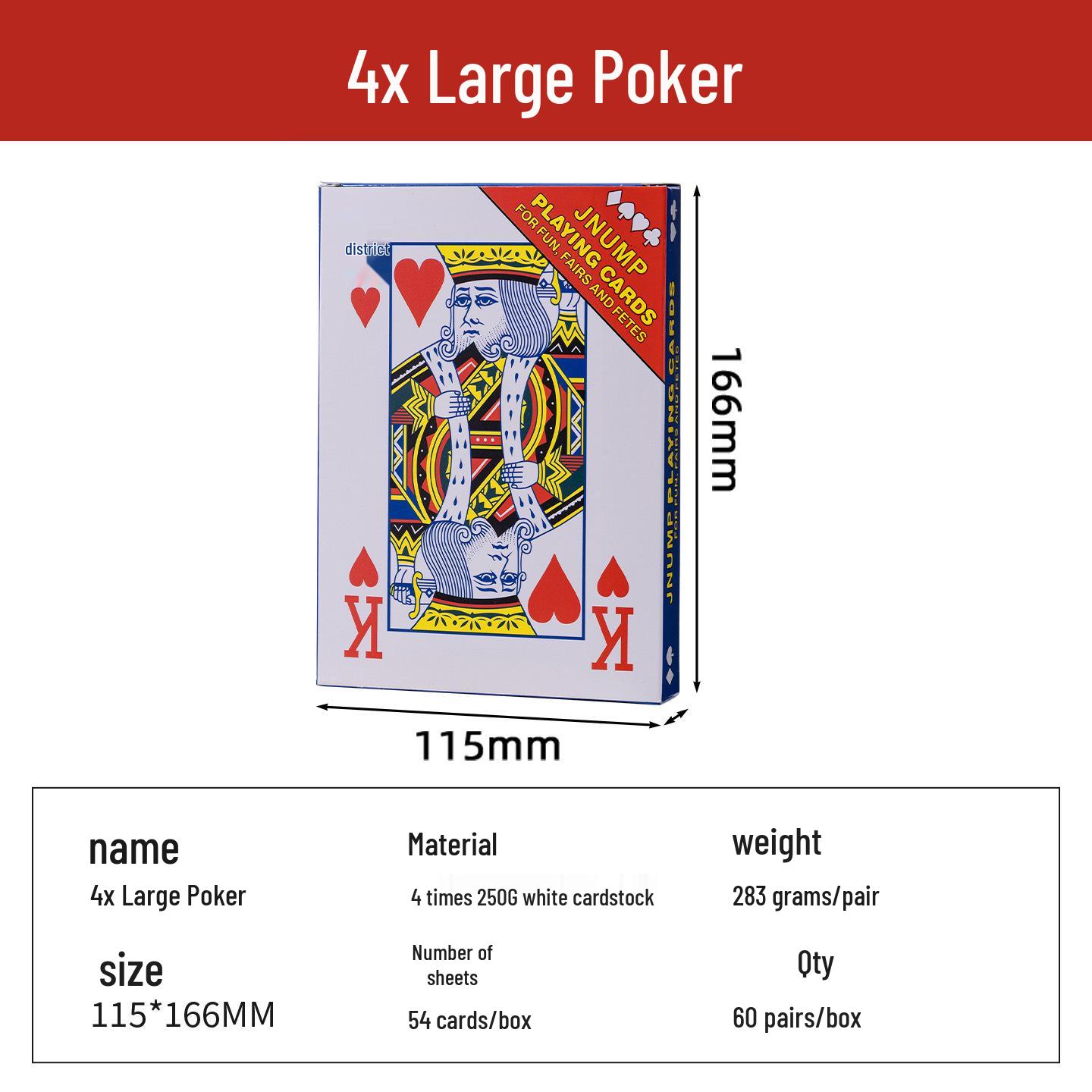 

Гигантские креативные игральные карты для покера - Очень большой формат А4, Стиль интернет-знаменитости