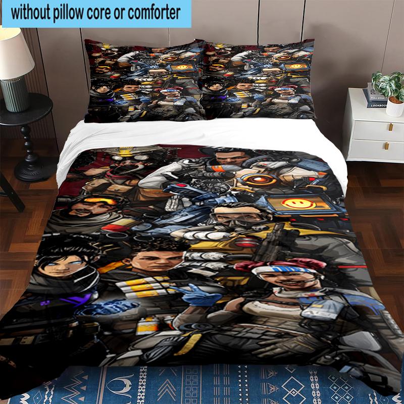 3PCS Red Black Apex Bedding Set,Including 1pc Duvet Cover And 2pcs Pillowcases Perfect for Bedroom, Dormitory, Fan Christmas gift