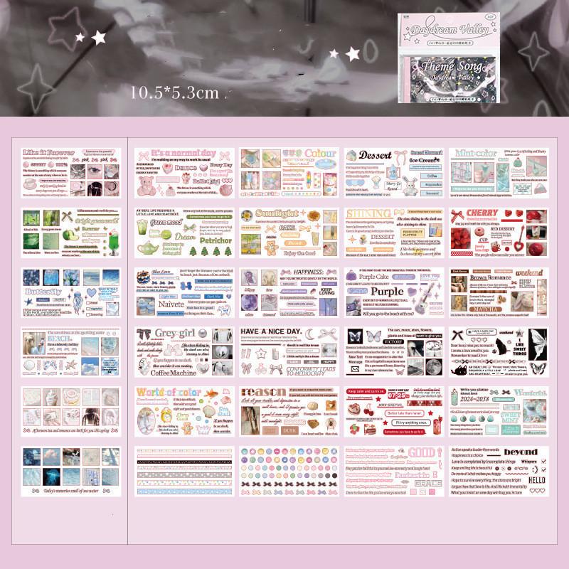 Lucky Clover Green Plant Element DIY Hand Account Stickers for Students Stationery Phone Shell Material Decoration Poster