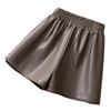2023 Trendy Women's High Waist PU Leather Shorts - A-line, Loose Fit for Autumn/Winter, Perfect with Boots