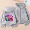 Kpop Dämonenjäger Reißverschluss Kapuzenpullover Kinder Rumi Zoey Cartoon Mode Reißverschluss Sweatshirt Junge Mädchen Lässige Oberteile Kinderkleidung Geschenk