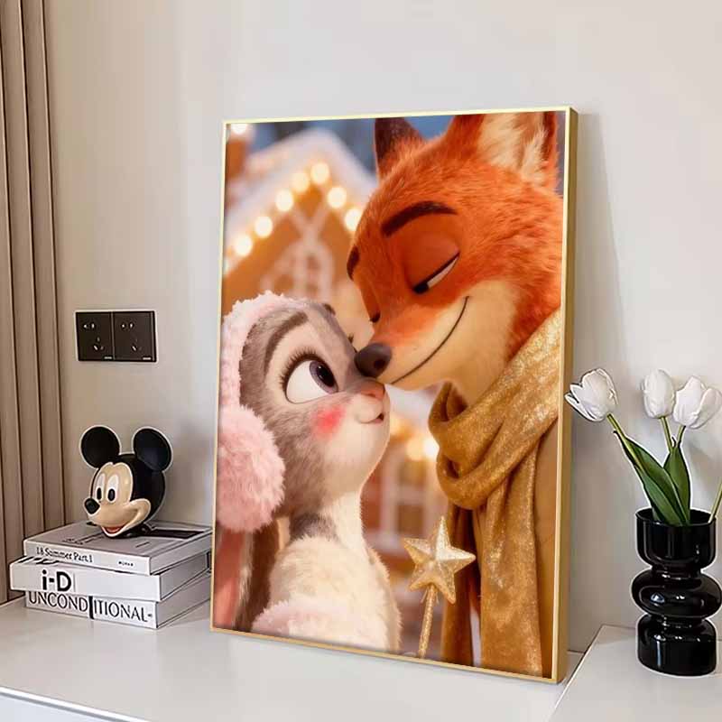 Disney Diamond Painting 5D Judy  Nick Winter Kiss Cartoon Movie Cross Stitch Embroidery Handmade Gift Home Decor