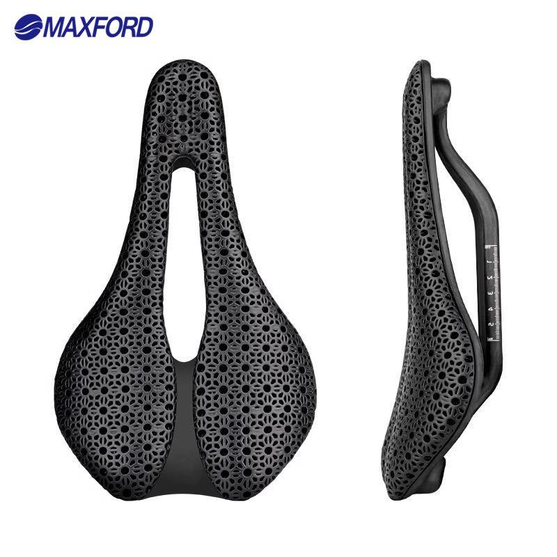 MAXFORD Carbon Fiber Bike Saddle 3D Print Bicycle Seat Mat Lightweight Seat Saddle for Mountain Bicycle Cycling Seat Cushion Pad