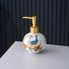 American Painted Flower Ceramic Lotion Bottle Gold Press Soap Dispenser Household Shampoo Water Bottling Bathroom Accessories
