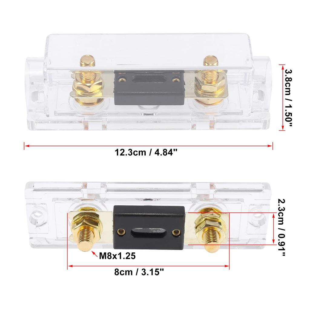 X AUTOHAUX Fuse Holder Fuse Box Fuse Cap Transparent ANL Fuses Electrical Protection Fuses